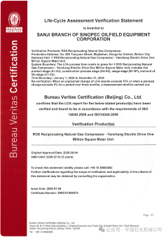 石化机械RDS往复式天然气压缩机通过法国必维国际检验集团延长(图1)