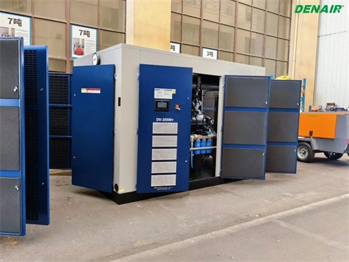 六台355KW双压缩喷油螺杆空气压缩机排队整齐(图1)