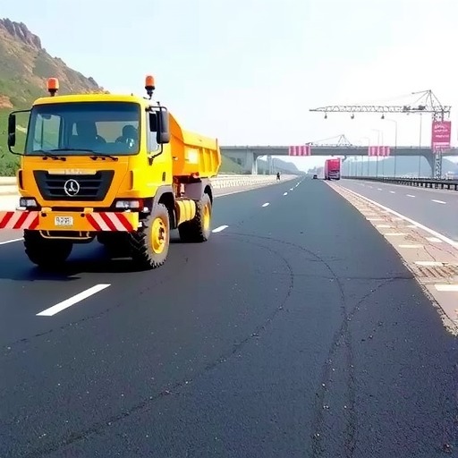 再度发力！山推3D摊铺助力河北省道高速改建！(图1)