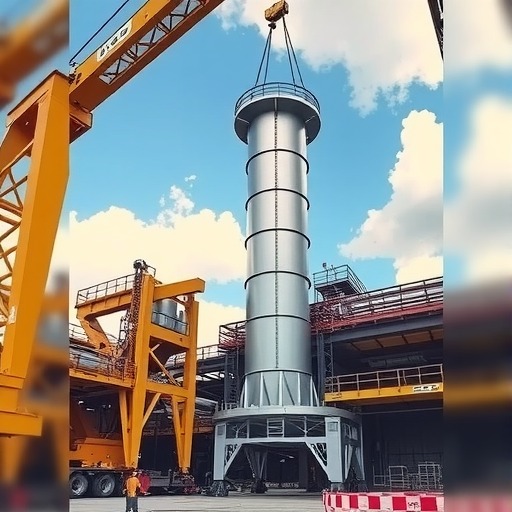 中建安装承建的全球最长丙烷丙烯分离塔成功吊装(图1)