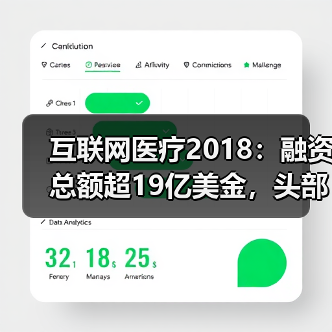 互联网医疗2018:融资总额超19亿美金,头部企业业务线多(图1) 互联网医疗2018:融资总额超19亿美金,头部企业业务线多(图1)
